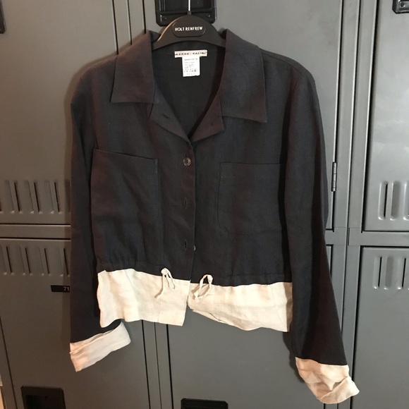 Designer Sarah Pacini Linen Top - Holt Renfrew - Picture 1 of 3